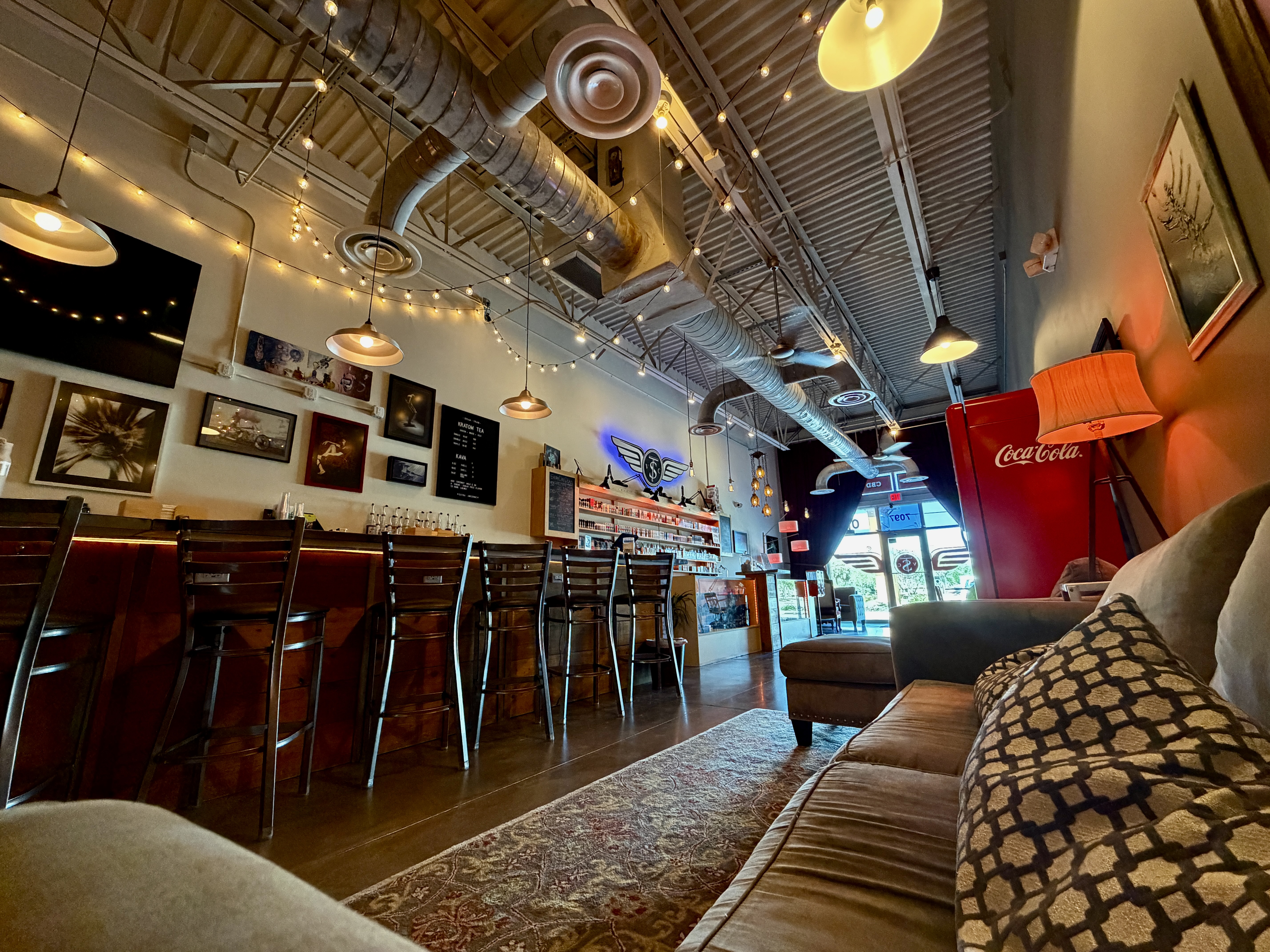 Kava bar and kratom shop interior at Steam Train Vapor Pinellas Park Florida